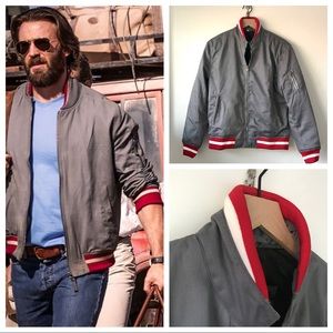 🤩Banana Republic🤩 Gray Varsity Bomber Zip jacket